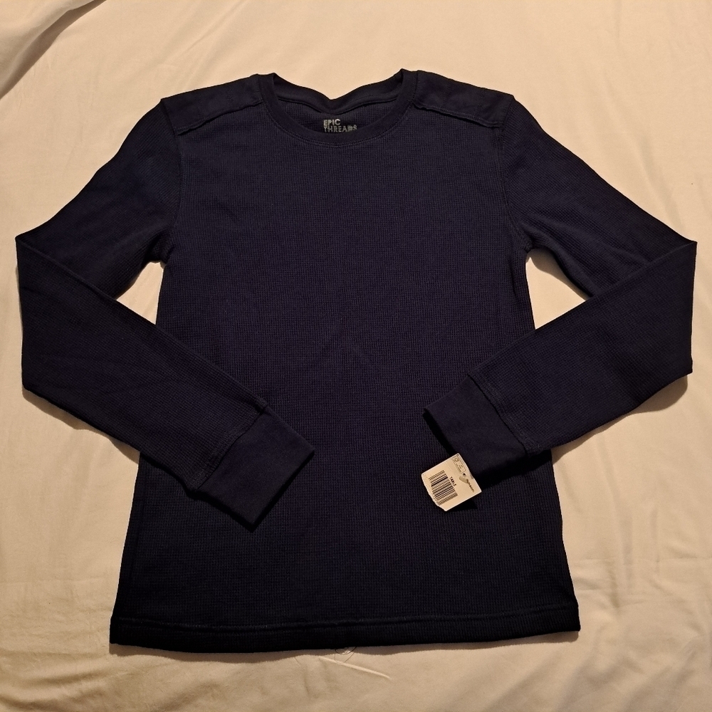 Epic Threads blue waffle shirt size Small new